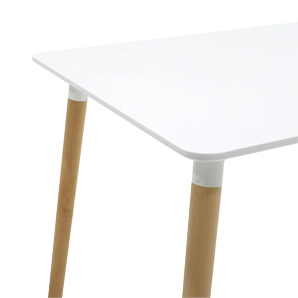 Τραπεζαρία Natali-Noor  σετ 5τεμ MDF λευκό-μπεζ ύφασμα 120x80x76εκ