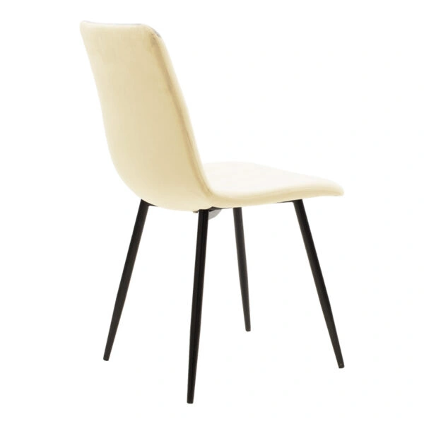 Τραπεζαρία Natali-Noor  σετ 5τεμ MDF μαύρο-μπεζ ύφασμα 120x80x76εκ