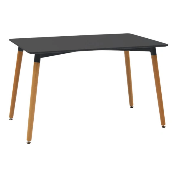 Τραπεζαρία Natali-Noor  σετ 5τεμ MDF μαύρο-μπεζ ύφασμα 120x80x76εκ