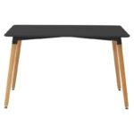 Τραπεζαρία Natali-Noor  σετ 5τεμ MDF μαύρο-μπεζ ύφασμα 120x80x76εκ
