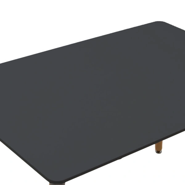 Τραπεζαρία Natali-Noor  σετ 5τεμ MDF μαύρο-μπεζ ύφασμα 120x80x76εκ