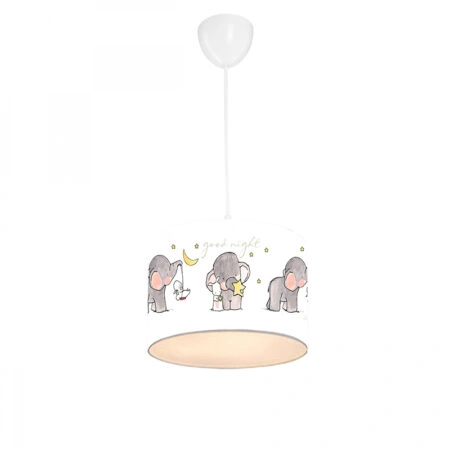 Παιδικό φωτιστικό οροφής μονόφωτο PWL-1094  Ε27 λευκό-γκρι Φ24x20εκ