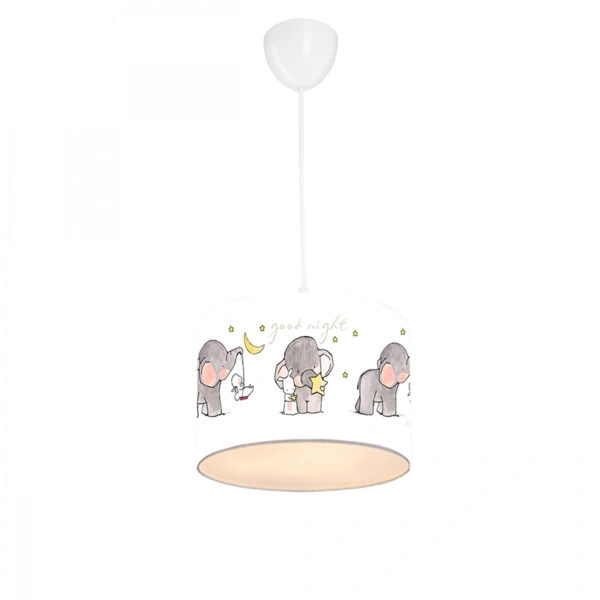 Παιδικό φωτιστικό οροφής μονόφωτο PWL-1094  Ε27 λευκό-γκρι Φ24x20εκ