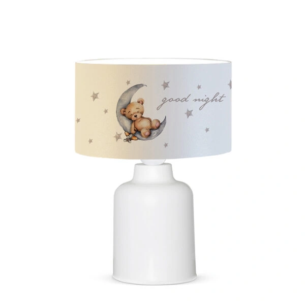 Παιδικό φωτιστικό επιτραπέζιο PWL-1099  Ε27 λευκό-γκρι Φ24x32εκ