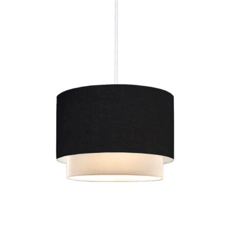 Φωτιστικό οροφής Tachi  Ε27 σε μαύρο-κρέμα απόχρωση Φ30x20εκ