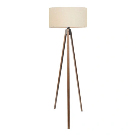 Φωτιστικό δαπέδου PWL-1059  Ε27 σε κρέμα-καρυδί απόχρωση Φ38x140εκ