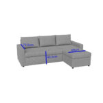 Concept Γωνιακός Καναπές Κρεβάτι με Αναστρέψιμη Γωνία & Αποθηκευτικό Χώρο Μπεζ 218x153x80cm