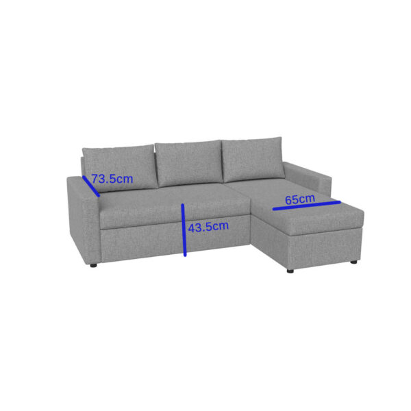 Concept Γωνιακός Καναπές Κρεβάτι με Αναστρέψιμη Γωνία & Αποθηκευτικό Χώρο Μπεζ 218x153x80cm