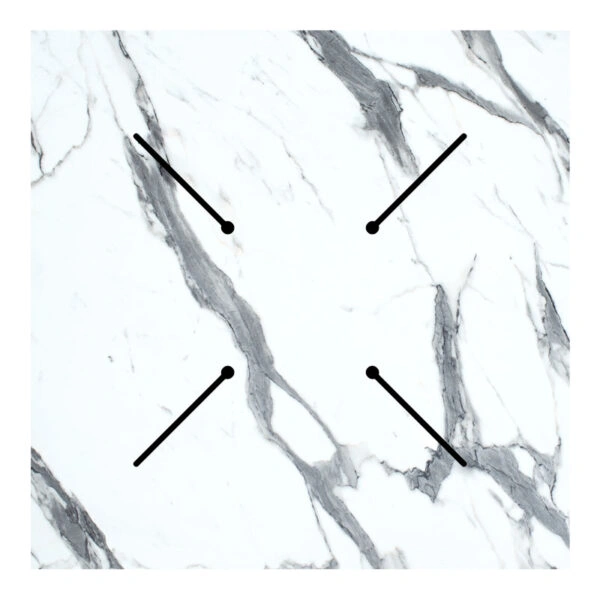 Επιφάνεια τραπεζιού Melody HPL λευκό μαρμάρου 70x70εκ πάχους 12mm