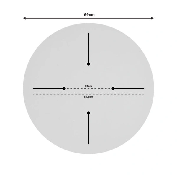 Επιφάνεια τραπεζιού Inspire HPL γκρι cement Φ69εκ πάχους 12mm