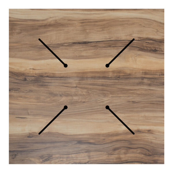 Επιφάνεια τραπεζιού Noble  HPL καρυδί 69x69εκ πάχους 12mm