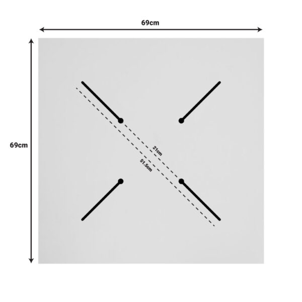Επιφάνεια τραπεζιού Portico  HPL wenge 69x69εκ πάχους 12mm