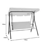 Κούνια κήπου Globo pakoworld μέταλλο μαύρο-ύφασμα γκρι 170x110x153εκ