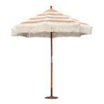 Ομπρέλα κήπου Brilie pakoworld ξύλο-μακραμέ Φ2.70x2.60 m καφέ-λευκό