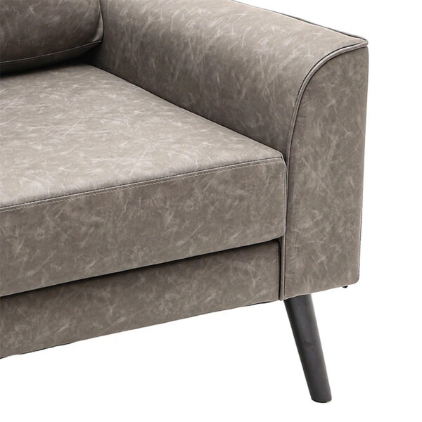 Πολυθρόνα Lonnie τεχνόδερμα γκρι antique 94x95.5x92.5εκ