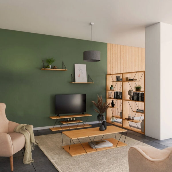 Ραφιέρα τοίχου Tars  sonoma-μαύρο 72x20x27εκ