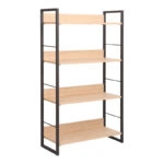 Βιβλιοθήκη Dorfie  σε φυσική απόχρωση με μαύρο μέταλλο 70x30x124.5εκ