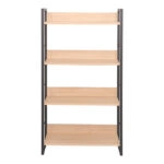 Βιβλιοθήκη Dorfie  σε φυσική απόχρωση με μαύρο μέταλλο 70x30x124.5εκ