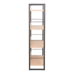 Βιβλιοθήκη Dorfie  σε φυσική απόχρωση με μαύρο μέταλλο 70x30x124.5εκ