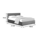 Κρεβάτι διπλό Kamaho  βελούδο ανθρακί με αποθηκευτικό χώρο 160x200εκ