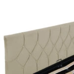 Κρεβάτι διπλό Kamaho  βελούδο κρεμ με αποθηκευτικό χώρο 160x200εκ