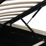 Κρεβάτι διπλό Kamaho  βελούδο κρεμ με αποθηκευτικό χώρο 160x200εκ