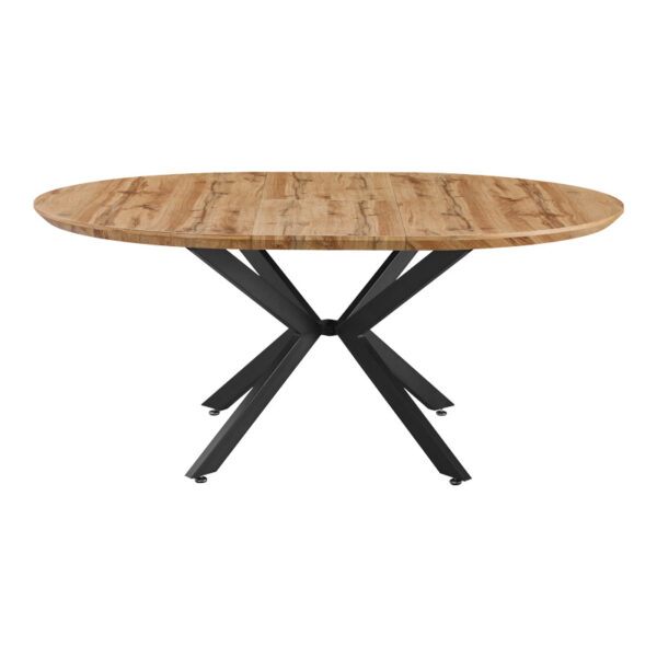 Τραπέζι επεκτεινόμενο Edina  mdf σε sonoma απόχρωση με μαύρα μεταλλικά πόδια 130-170x130x75εκ