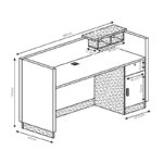 Γραφείο reception επαγγελματικό Oscar  καρυδί-ανθρακί 180x65x110εκ