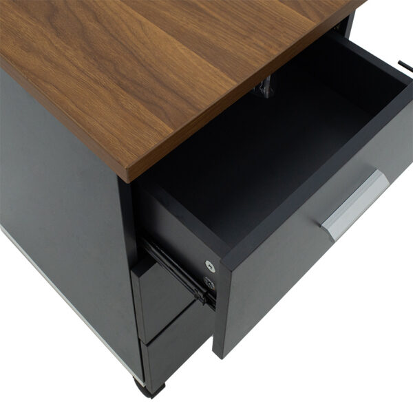 Συρταριέρα επαγγελματική τροχήλατη Oscar 3ων συρταριών καρυδί-ανθρακί 40x48x63εκ