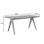 Τραπέζι Winslow ξύλο rubberwood σε ανοιχτό καρυδί χρώμα 200x100x75εκ