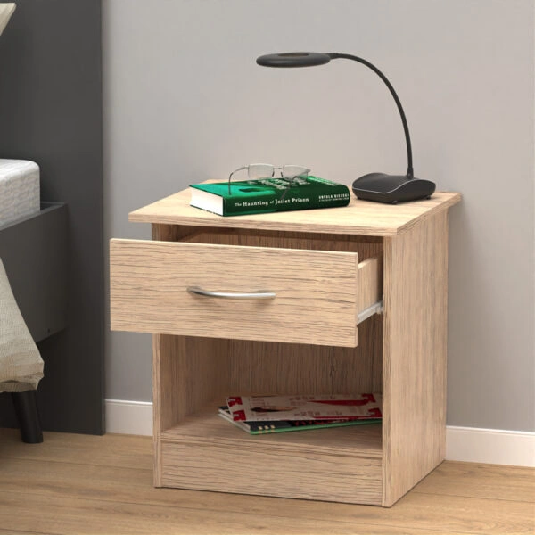 Κομοδίνο Kona σε oak απόχρωση 40x34x42εκ