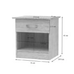 Κομοδίνο Kona σε oak απόχρωση 40x34x42εκ