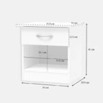 Κομοδίνο Kona  σε λευκή απόχρωση 40x34x42εκ