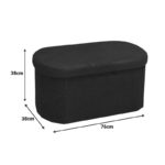 Σκαμπό-μπαούλο Otto  ύφασμα μπουκλέ σε ανθρακί απόχρωση 76x38x38εκ