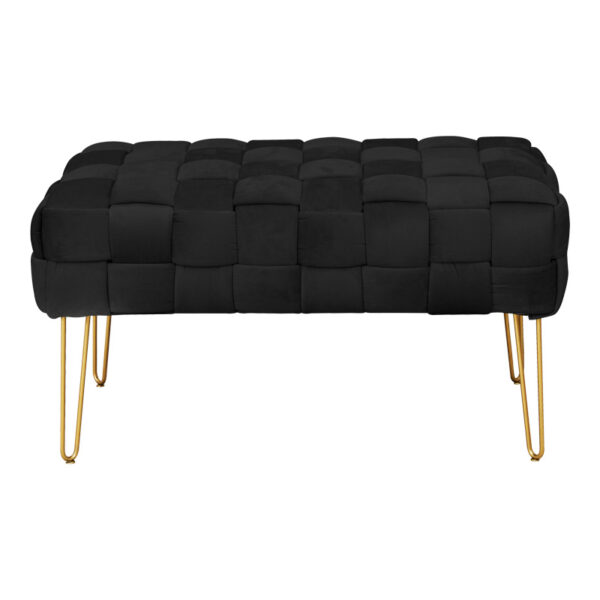 Σκαμπό Wenzo  βελούδο σε μαύρη απόχρωση 82x43x46εκ