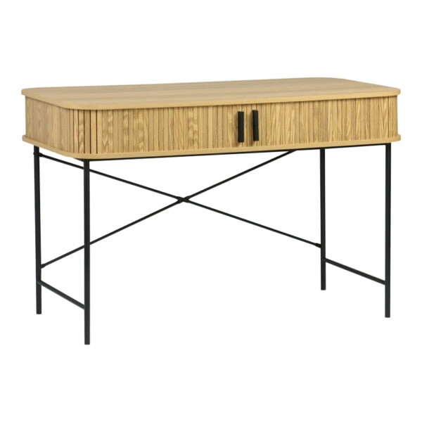 Γραφείο εργασίας Scandi  MDF/Metal σε φυσική απόχρωση με μεταλλικά μαύρα πόδια 120x60x76,5εκ