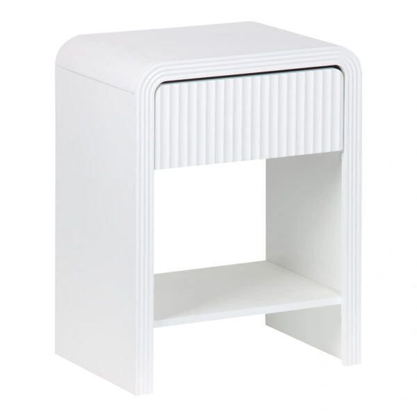 Κομοδίνο Zeplen MDF σε λευκή απόχρωση 40x30x53εκ