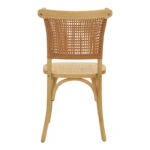 Καρέκλα Karley  φυσικό ξύλο οξιάς-έδρα φυσικό rattan 48x52x89εκ