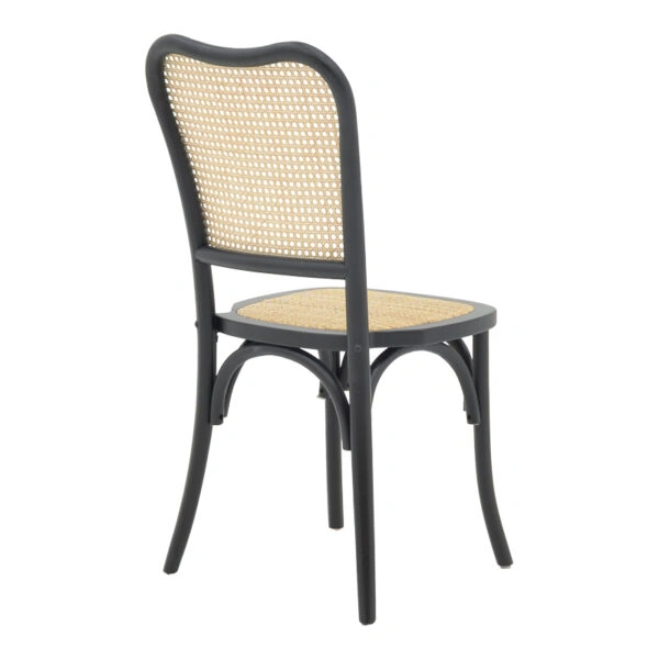 Καρέκλα στοιβαζόμενη Zozele φυσικό rattan pe-μαύρο toon wood 45x51x88εκ
