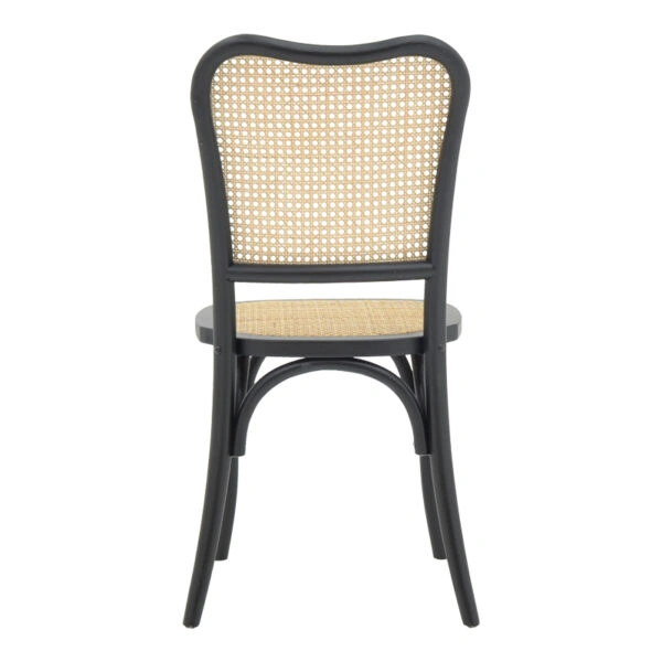 Καρέκλα στοιβαζόμενη Zozele φυσικό rattan pe-μαύρο toon wood 45x51x88εκ