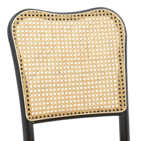 Καρέκλα στοιβαζόμενη Zozele φυσικό rattan pe-μαύρο toon wood 45x51x88εκ