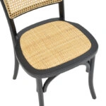 Καρέκλα στοιβαζόμενη Zozele φυσικό rattan pe-μαύρο toon wood 45x51x88εκ