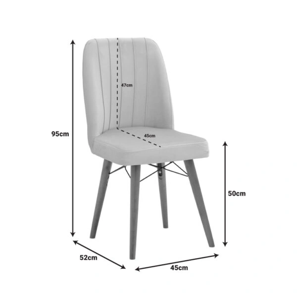 Καρέκλα Vespera I  βελούδο γκρι-καρυδί πόδι