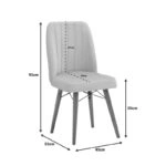 Καρέκλα Vespera I  βελούδο εκρού-καρυδί πόδι