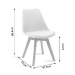 Τραπεζαρία Natali-Gaston σετ 5τεμ  MDF και ξύλο οξιάς σε γκρι-λευκή-φυσική απόχρωση 80x80x76εκ