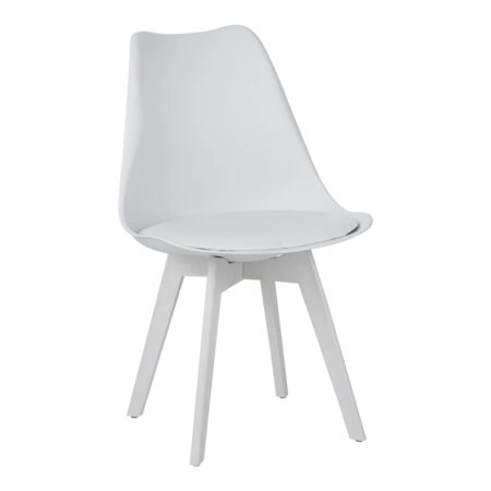 Καρέκλα Gaston I  PP-PU σε λευκή απόχρωση 48.5x53.5x81.5εκ