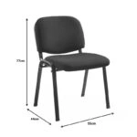 Καρέκλα επισκέπτη στοιβαζόμενη Anilian  μαύρο ύφασμα-πόδι μαύρο μέταλλο 55x44x77εκ