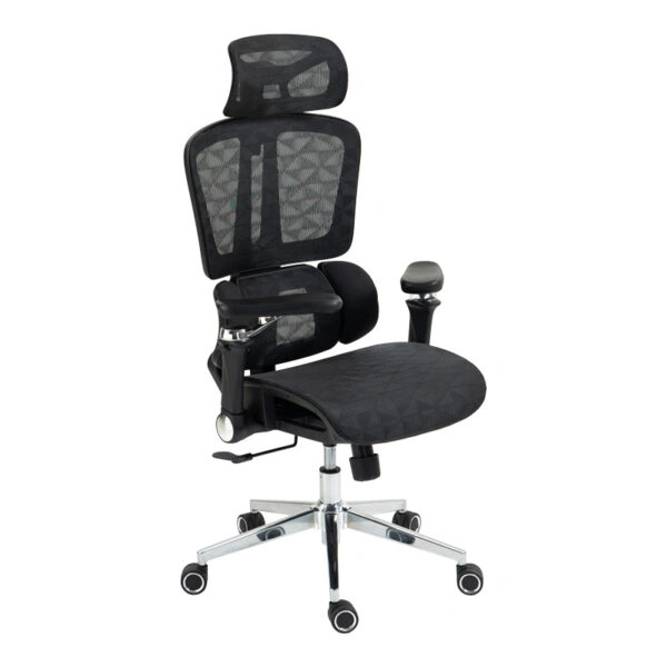 Καρέκλα γραφείου διευθυντή Jeffer  mesh σε μαύρη απόχρωση 67x62x115-125εκ