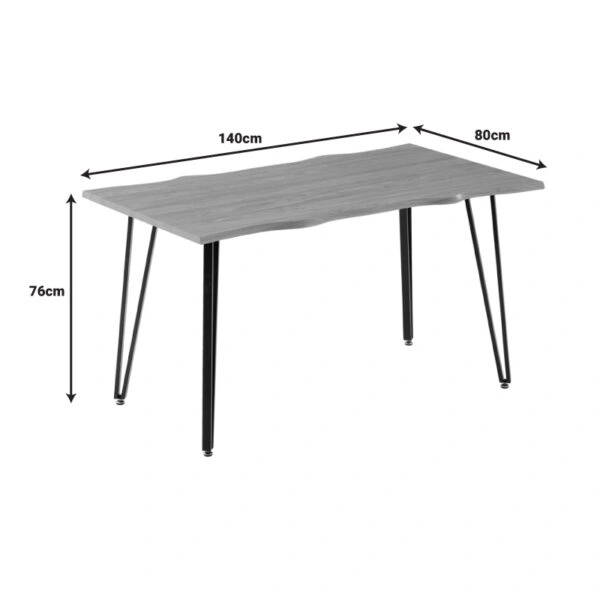 Τραπέζι Izzac  επιφάνεια MDF sonoma-πόδι μαύρο μέταλλο 140x80x76εκ