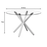 Τραπέζι Tavula  Γυαλί- Μεταλλικά πόδια σε λευκή απόχρωση Φ120x75εκ